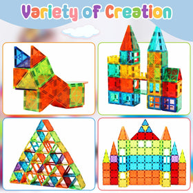 OugerToy 64-piece set delivers value with comprehensive magnetic tiles.