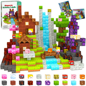 OUGUI 200-piece magnetic blocks colorful close-up for creative STEM play.