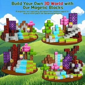 OUGUI kids building creative structures with magnetic blocks