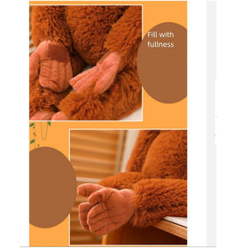 OUKEYI Punch Monkey plush back view reveals durable stitching and plush finish.