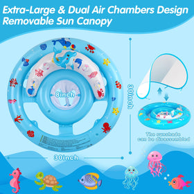 Oukitoymer dual-chamber float provides stable support for toddlers in water