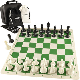OUMODA 4-inch king tournament set with weighted pieces for stable, precise moves.