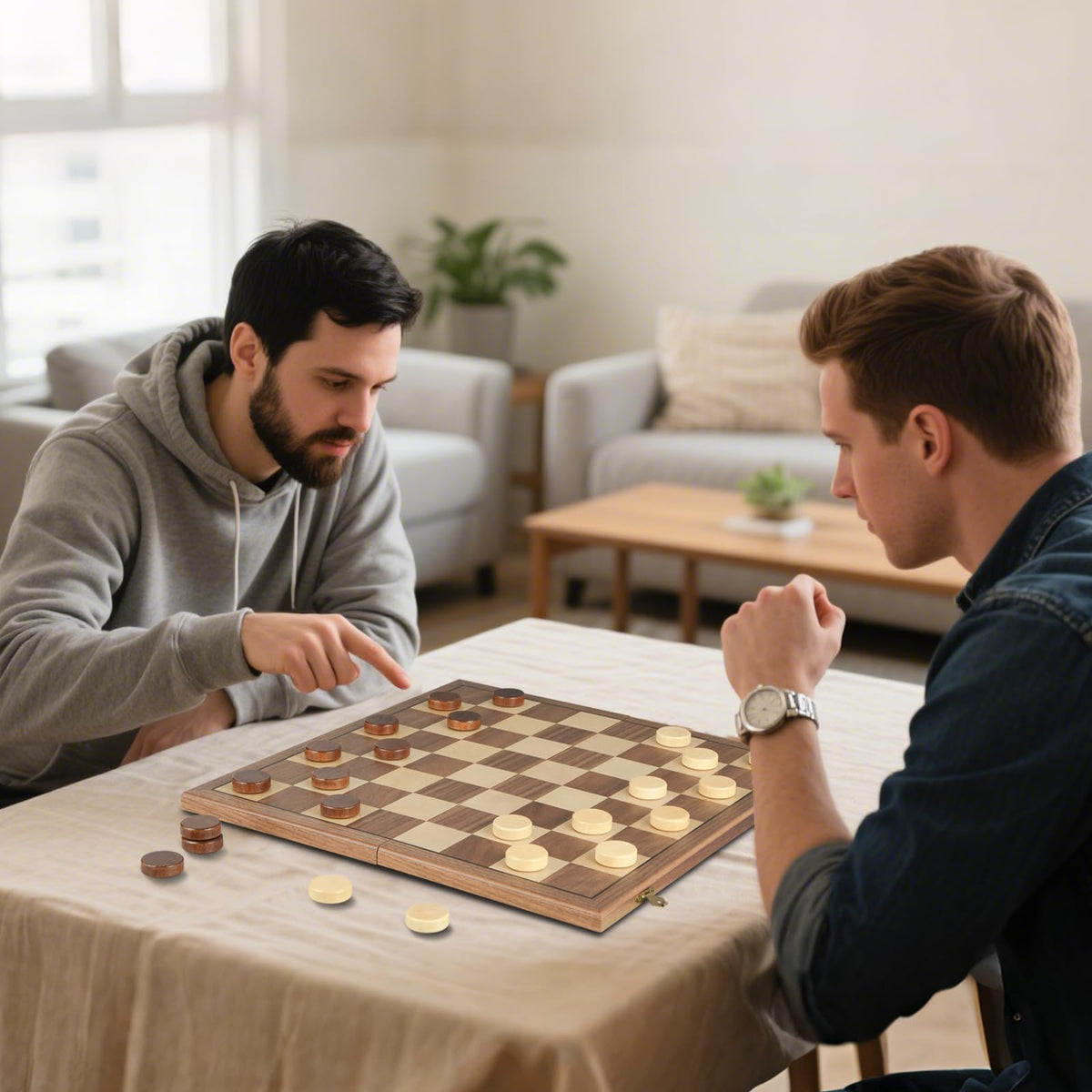 Ideal for beginners learning checkers and family bonding