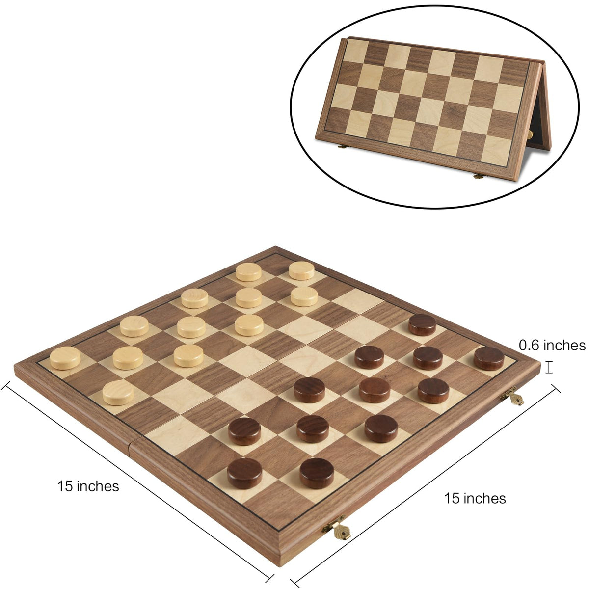 Elegant walnut finish adds warmth to family game night
