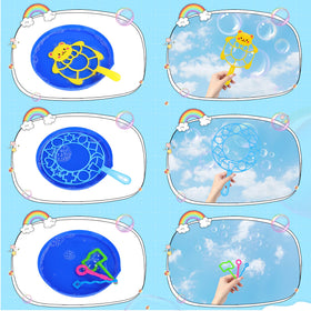 Oun Nana large bubble wands with varied sizes for different bubble effects outdoors.