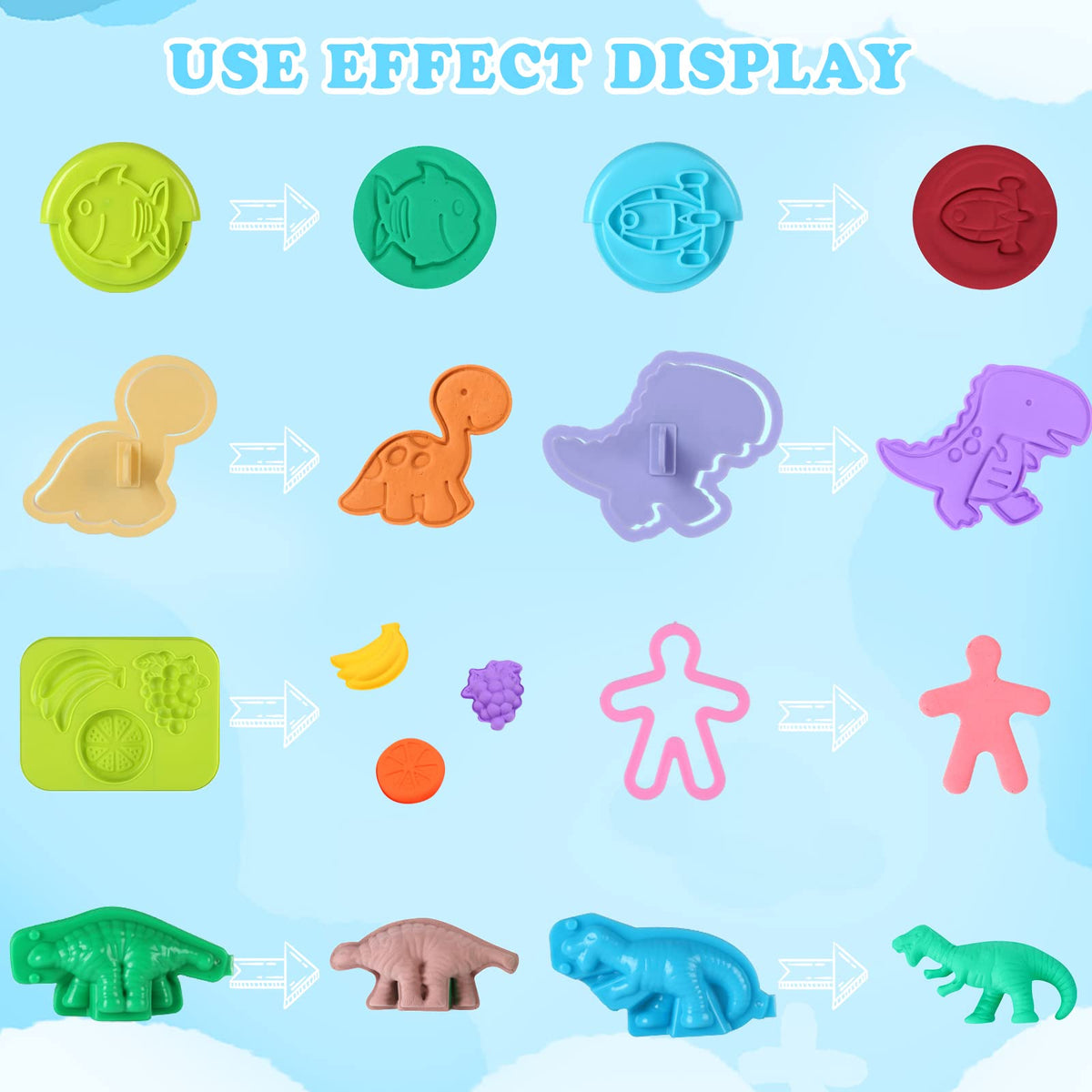 Oun Nana letter cutters for learning letters through dough crafts