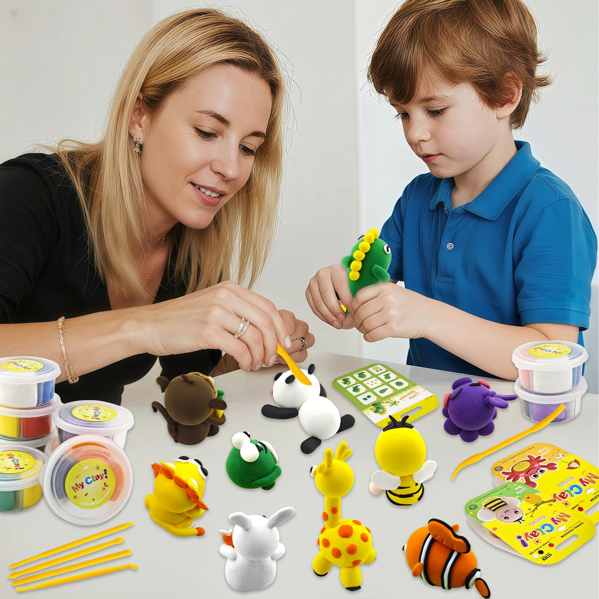 Oun Nana non-toxic clay colors ensure safe, creative sessions.