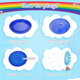Oun Nana summer outdoor bubble play setup for sunny backyard entertainment.