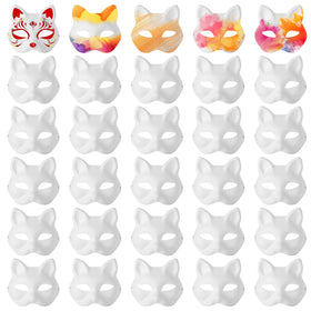 Oungy Therian cat mask to paint pack front view, ideal for DIY costumes and events.