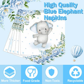 OUNIY Elephant baby shower blue forks deliver sturdy, reliable cutlery.