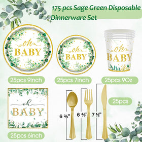 OUNIY Sage Greenery 9oz cups designed to handle hot and cold drinks without leaks.