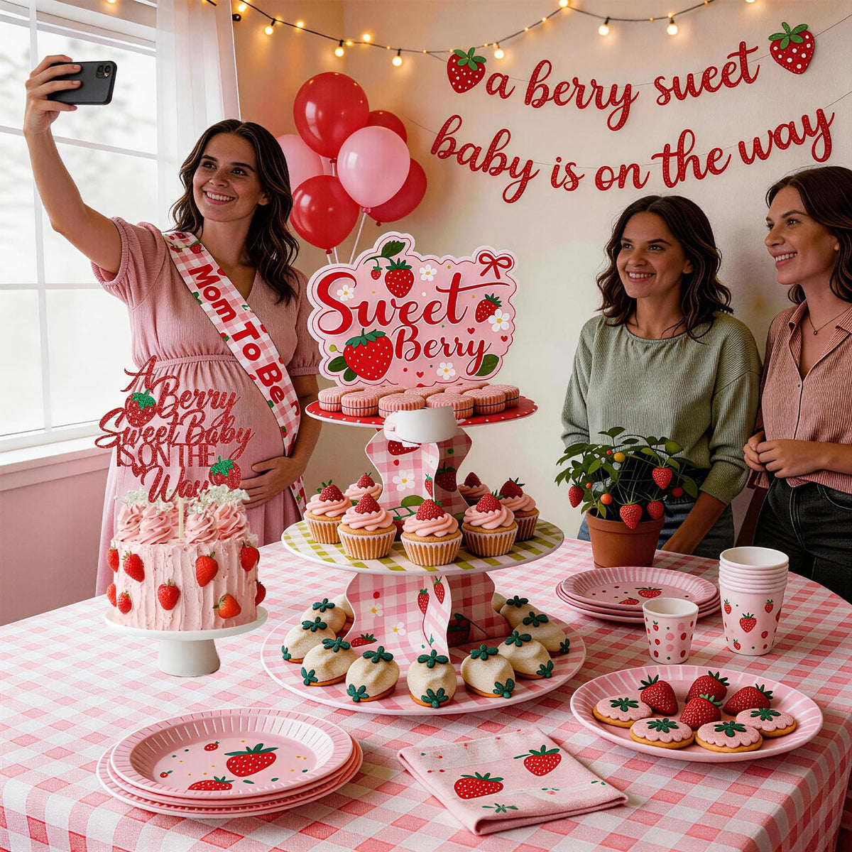 OUNIY strawberry balloon set brightens celebrations and photographs