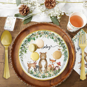 OUNIY Woodland Baby Shower forks offer convenient dining with whimsy.