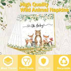 OUNIY Woodland Baby Shower knives sturdy and safe with animal-print design.