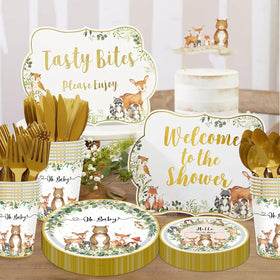 OUNIY Woodland Baby Shower spoons ideal for desserts and fruit servings.