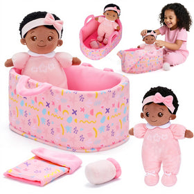 OUOZZZ 10-Inch Black Baby Doll for nurturing pretend play and caregiver skills.