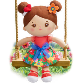OUOZZZ 12.6-inch soft baby doll face close-up for gentle play and comforting cuddles.