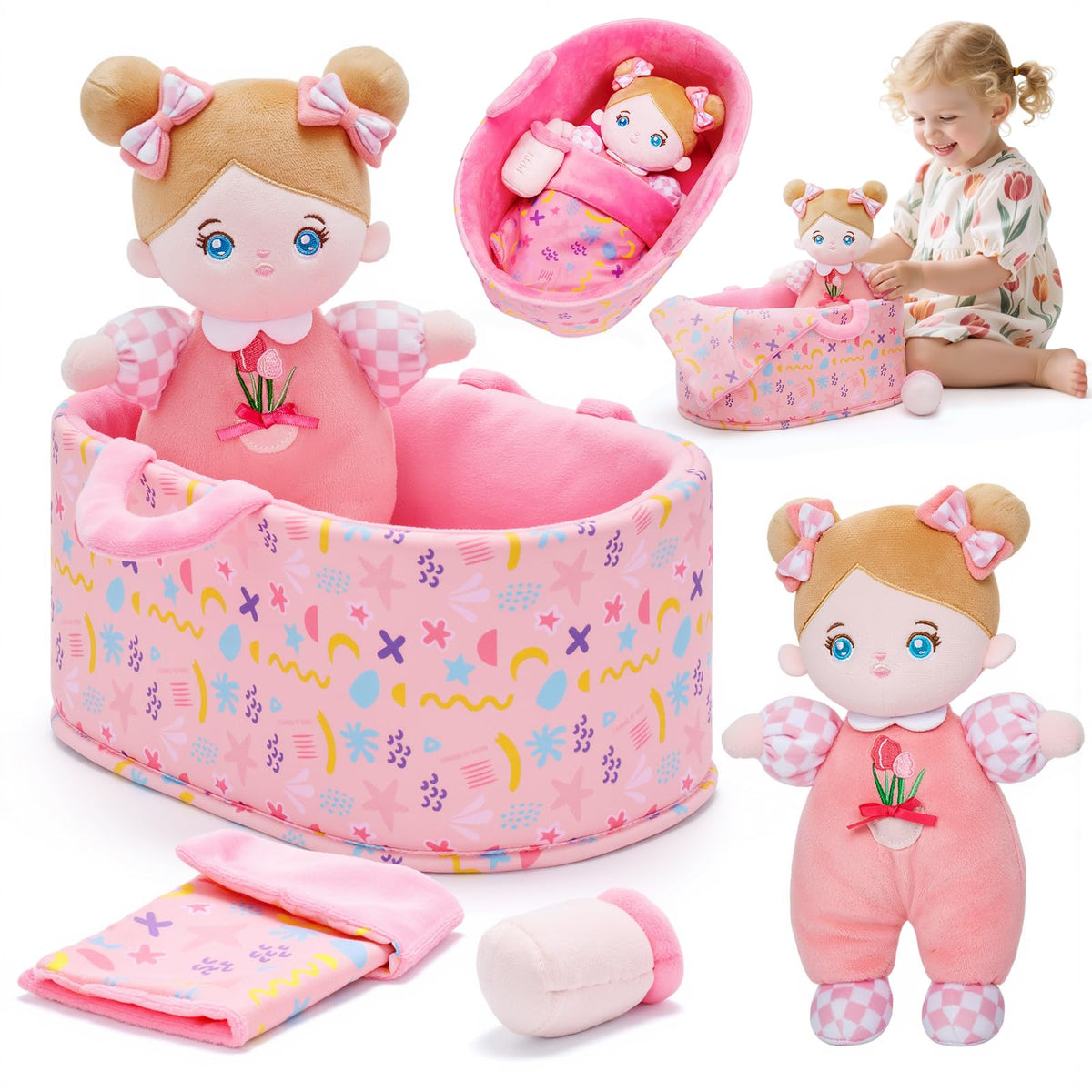OUOZZZ soft-doll for gentle nurturing play.