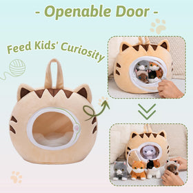 OUOZZZ cat house blue-white: easy-grasp kittens support fine motor skills