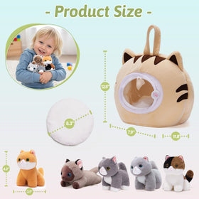 OUOZZZ cat house siamese: plush cats help toddlers learn animal variety