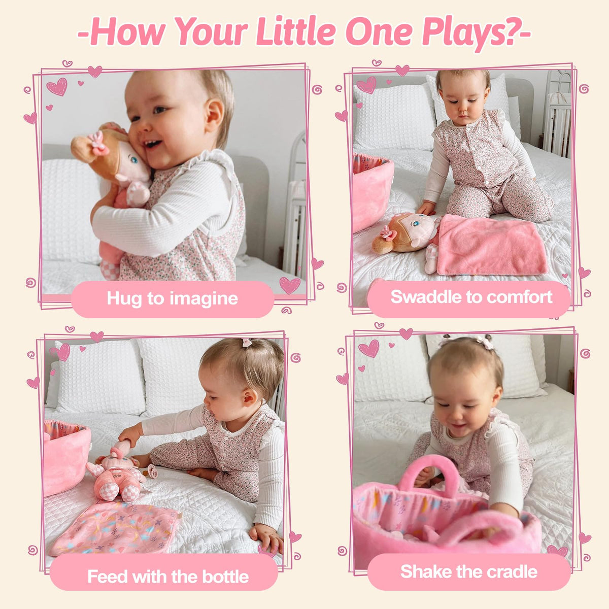 OUOZZZ bassinet for doll offers cozy, portable resting space.