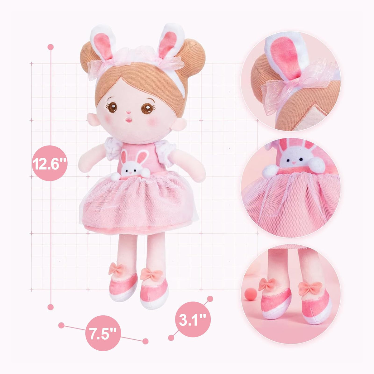 OUOZZZ soft doll supports storytelling and pretend care activities
