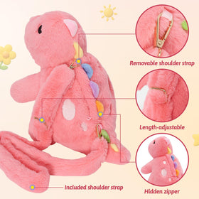 OUOZZZ four baby dinosaurs inside colorful, soft companions for imaginative play