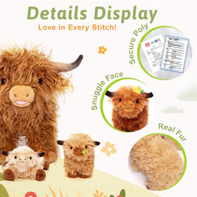 OUOZZZ Highland Cow durable zipper ensures easy belly access