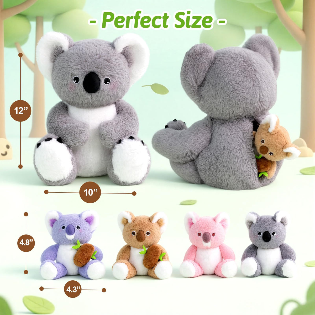 OUOZZZ koala babies in different colors enable varied storytelling.