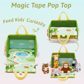 OUOZZZ mini zoo zebra plush supports imaginative play during travel.