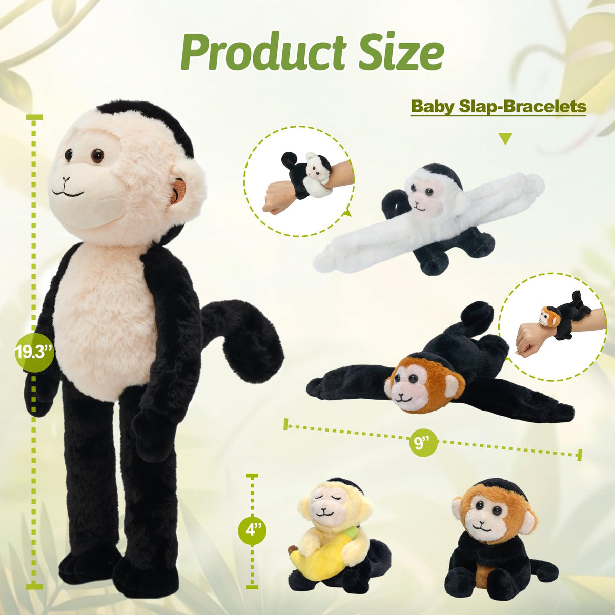 OUOZZZ baby monkey plush tucked inside the mama for peekaboo discovery