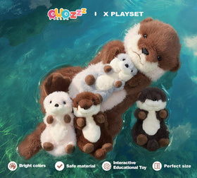 OUOZZZ otter plush 5-in-1 family reveal for interactive learning.