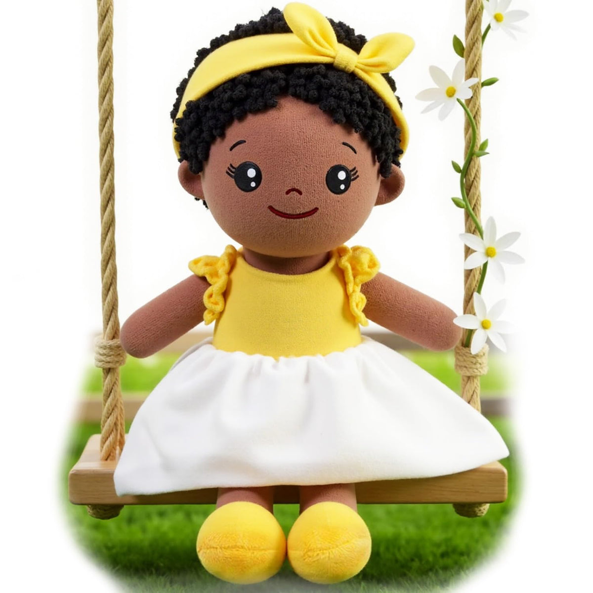 OUOZZZ soft 12.6-inch black baby doll, gentle playmate for toddlers