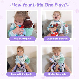 OUOZZZ soft baby doll set feeding bottle for realistic meal-time play