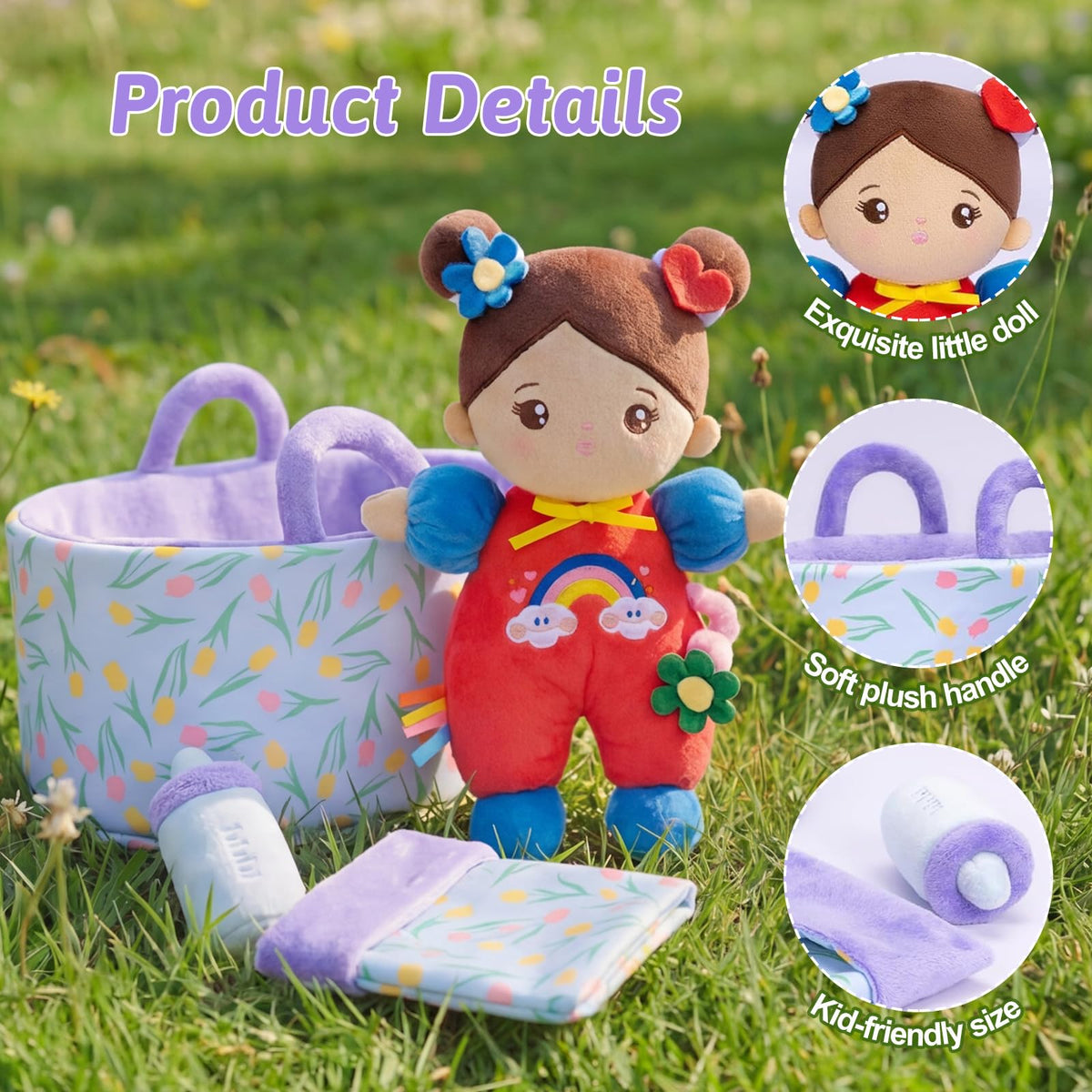 OUOZZZ rocking bed for calming bed-time role play with the doll