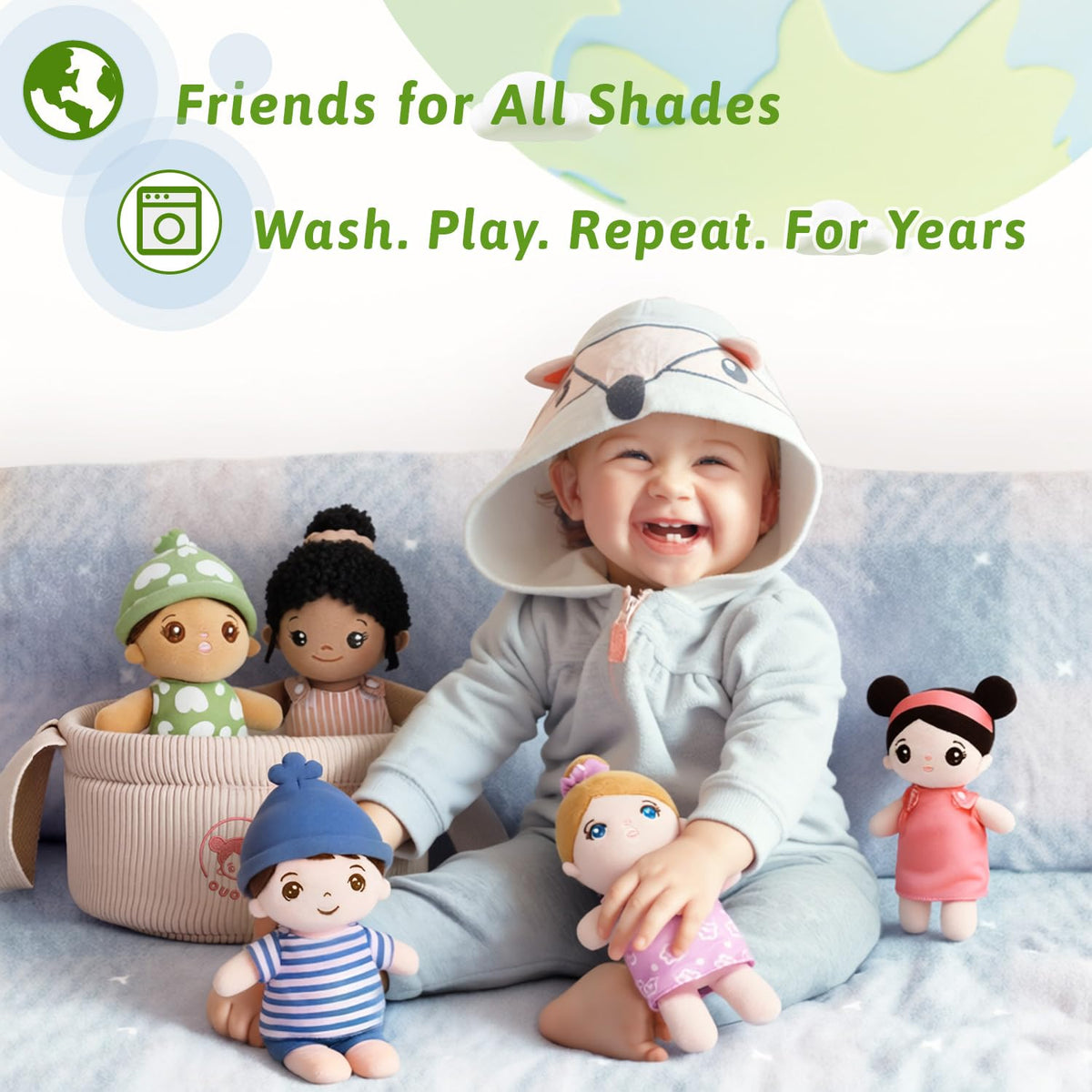 OUOZZZ dolls are machine washable for quick cleanup after play