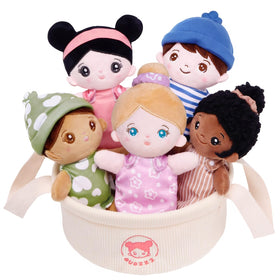 OUOZZZ Soft Baby Dolls in a colorful basket promote inclusive playtime for toddlers