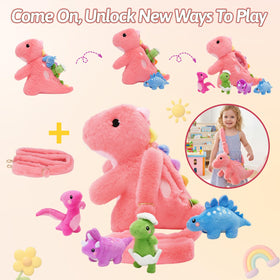 OUOZZZ travel dinosaur toy shown as portable companion for car rides and flights