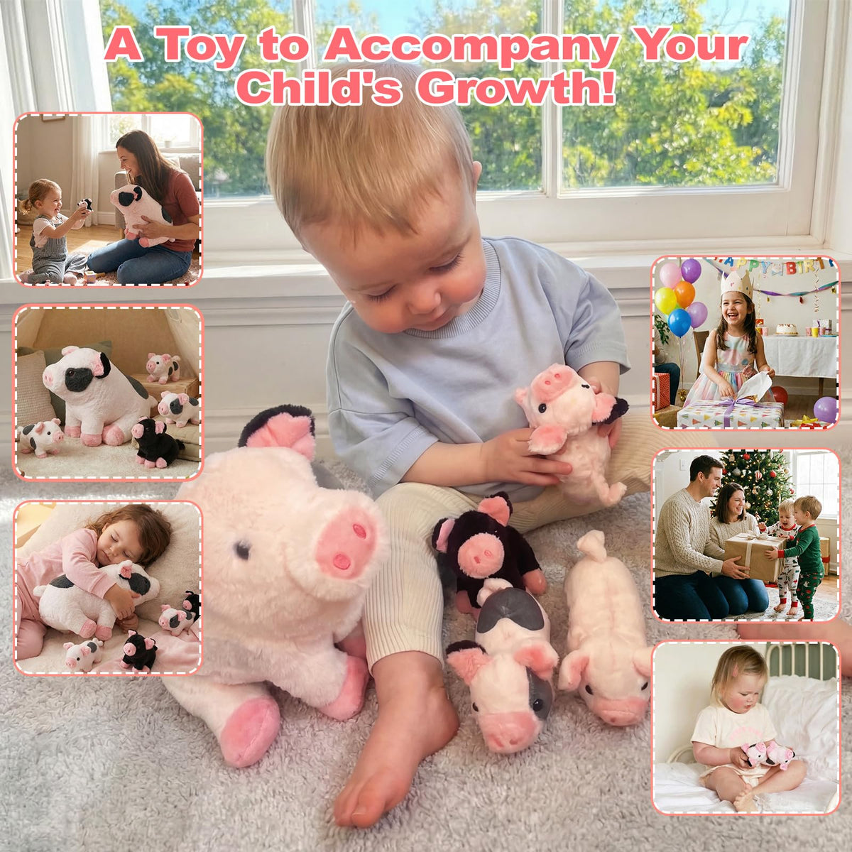 OUOZZZ travel-ready pig toy fits in small hands.