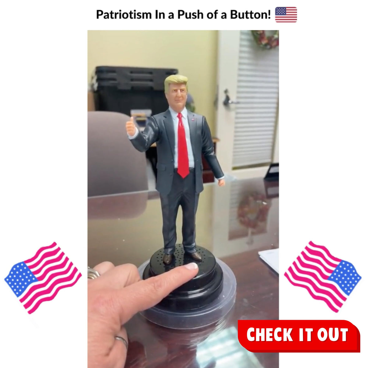 OUR FRIENDLY FOREST Donald Trump talking figure with certificate, collectible display
