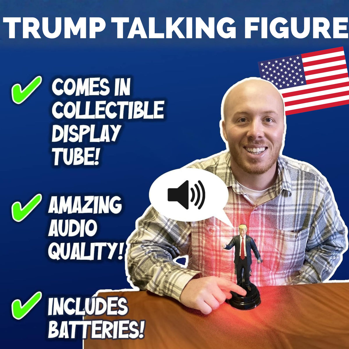 OUR FRIENDLY FOREST Trump figure voice audio, durable and ready for conversations