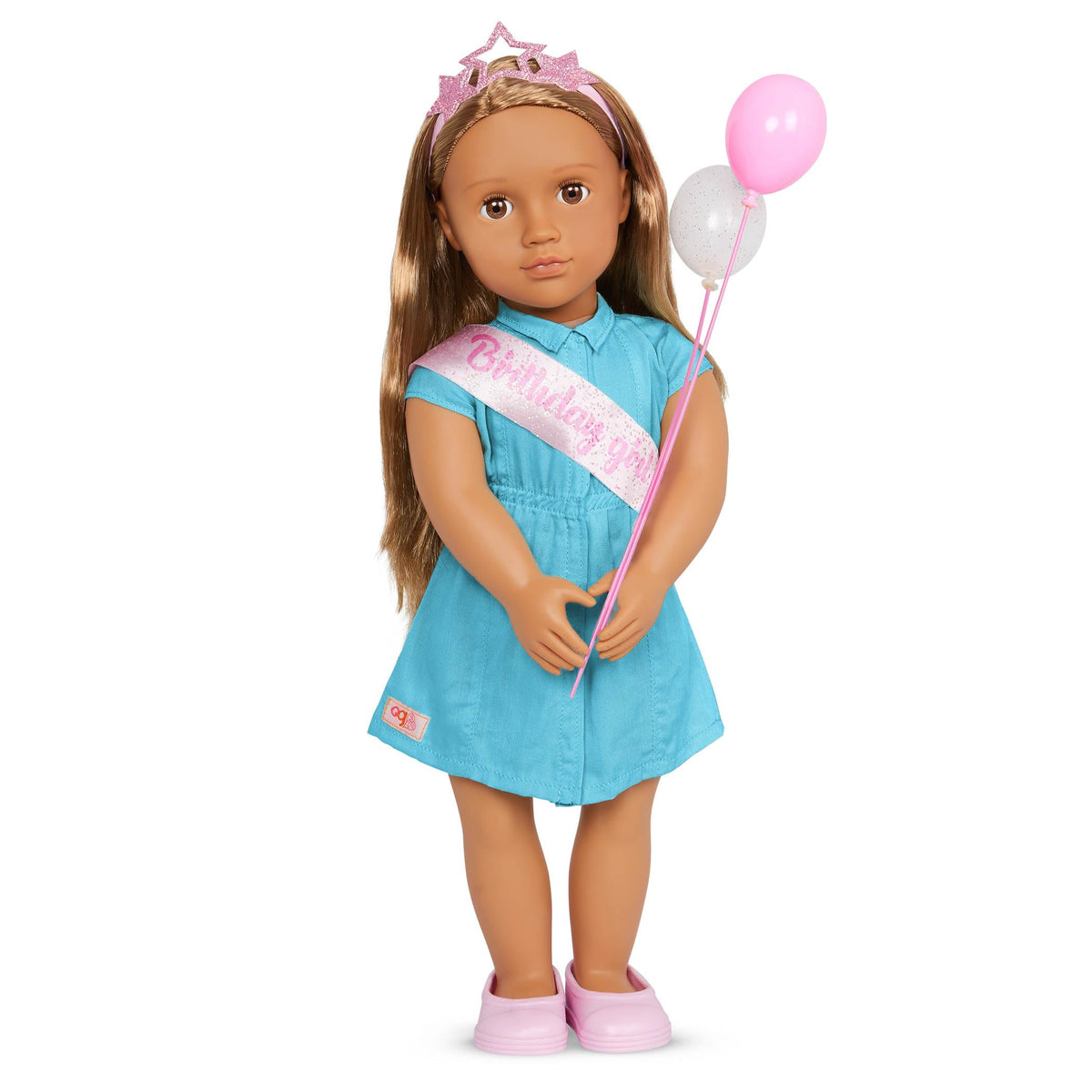 Our Generation Anita face close-up with blonde hair for imaginative play.
