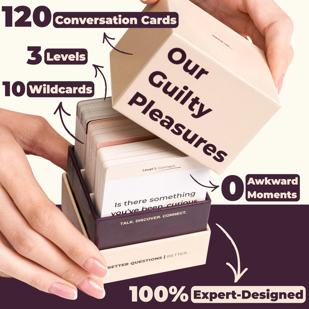The 120-card deck prompts playful conversations.