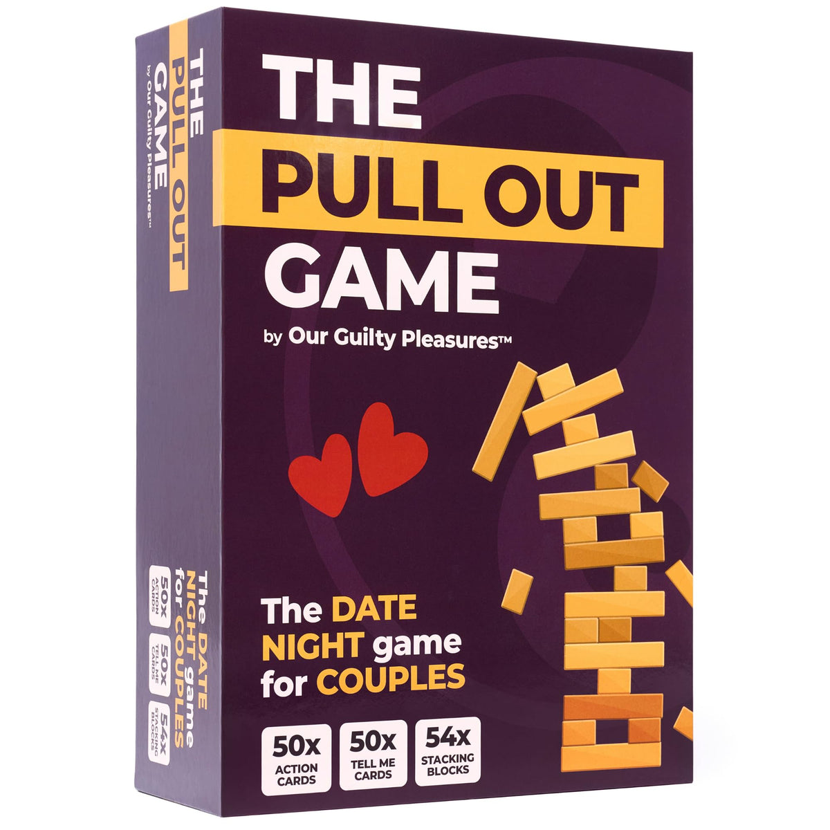 Our Guilty Pleasures Pull Out Game block tower ready for date night