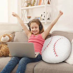 OurHonor Baseball Plush 18-inch back view, soft decor for bedrooms