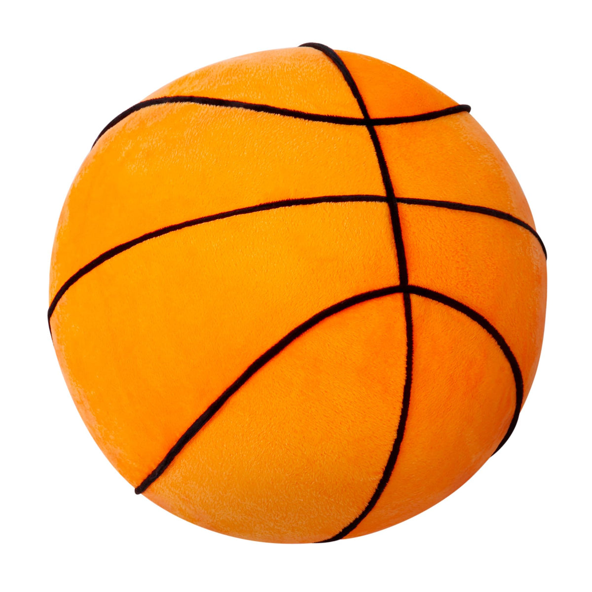 OurHonor basketball pillow front view showcases a plush lifelike ball for comfy lounging.