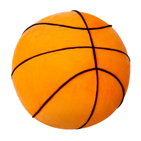 OurHonor basketball pillow front view showcases a plush lifelike ball for comfy lounging.