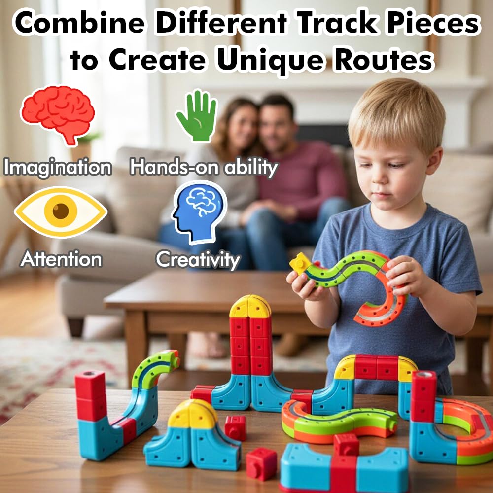 OURSHE Electric Train Set BPA-free ABS with rounded edges for safety.