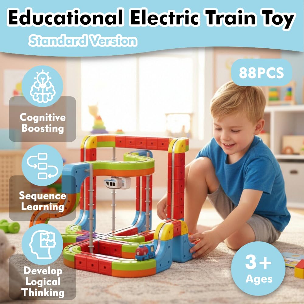 OURSHE Electric Train Set modular pieces enable quick, precise assembly.