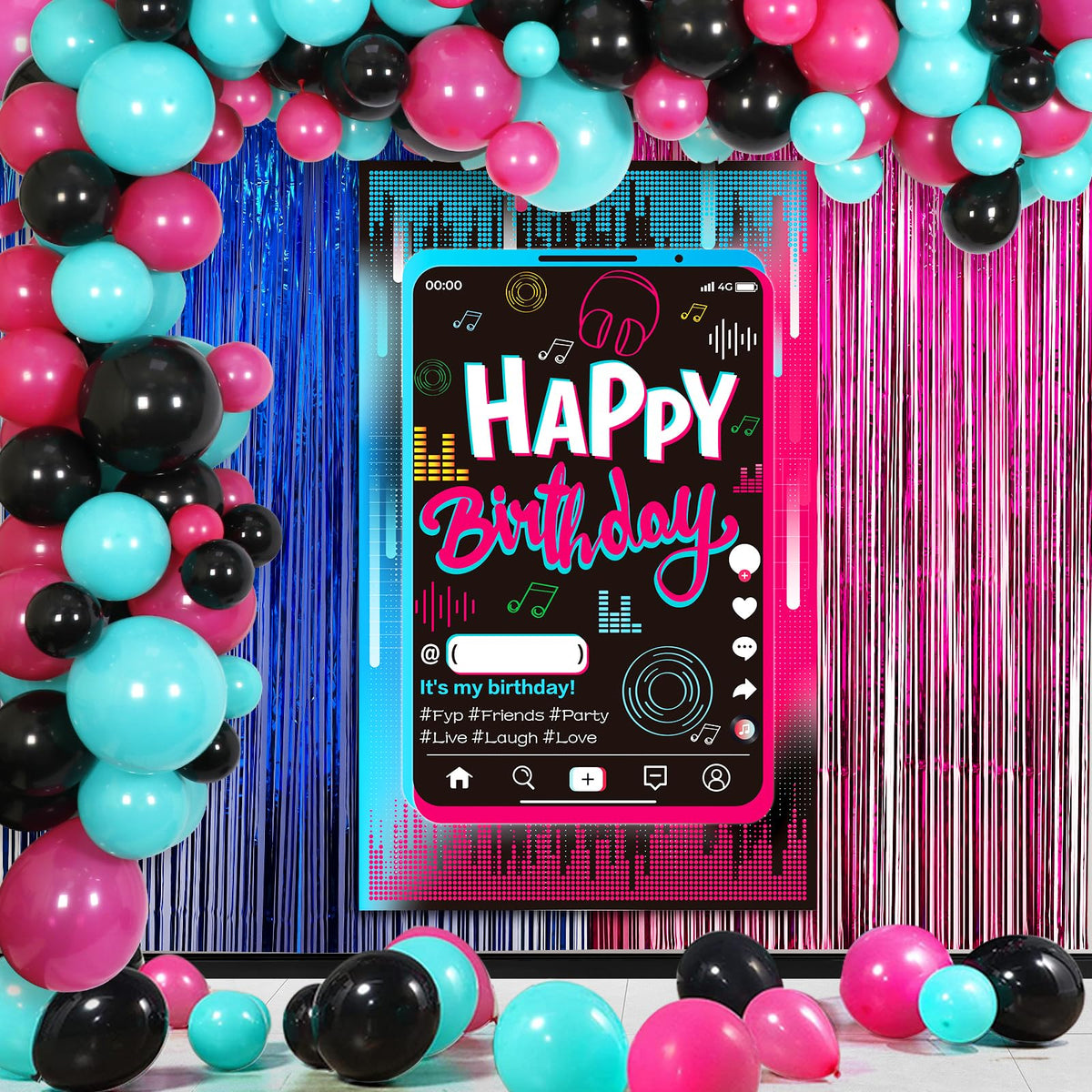 OurWarm birthday tablecloth protects surfaces while preserving color theme.